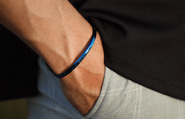 Water Cuff Bracelet in Cobalt Blue