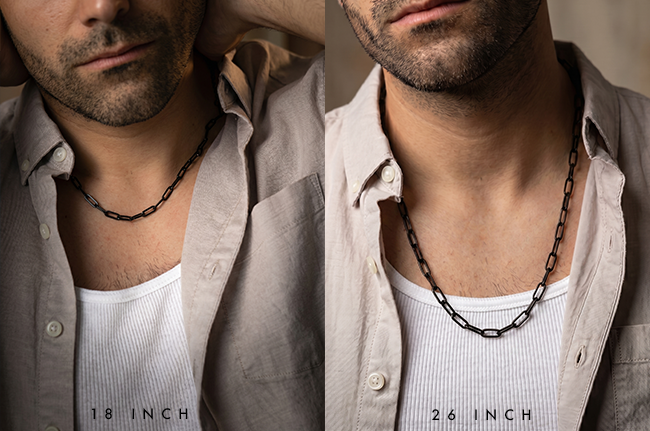 Panama Long Link Chain in Black Ink