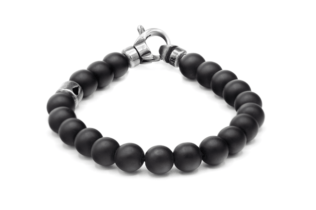 Frosted Onyx Beaded Bracelet