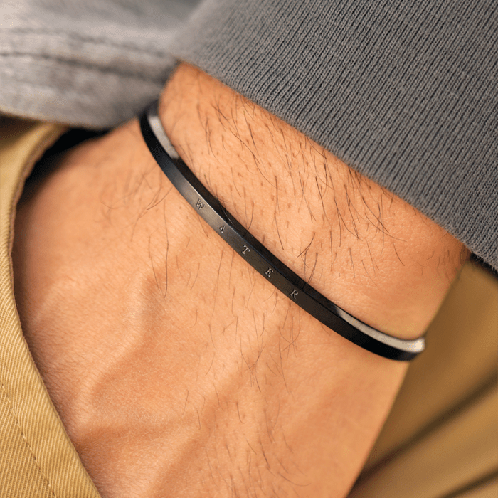 Water Cuff Bracelet in Black Carbon