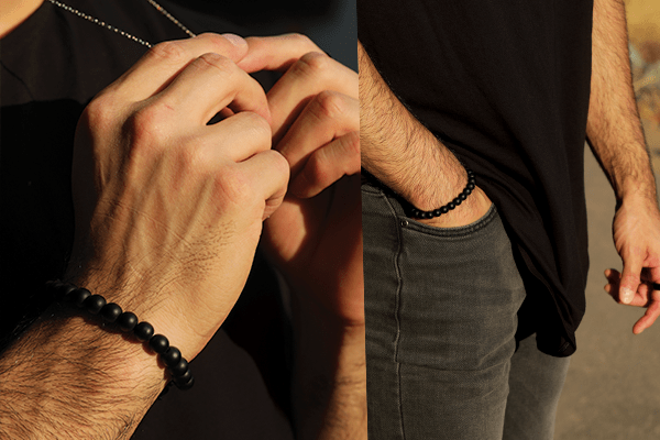 Frosted Onyx Beaded Bracelet