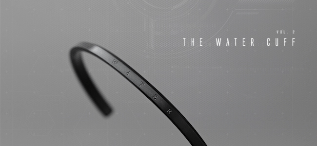 Water Cuff Bracelet in Black Carbon